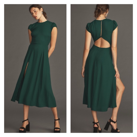 Reformation Dresses & Skirts - REFORMATION Emerald Green Gavin Cocktail Wedding Dress 4